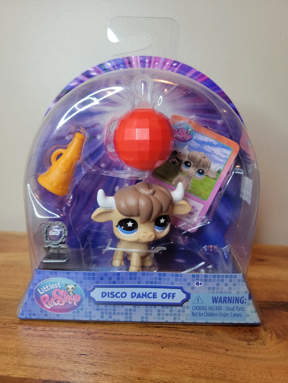 Littlest Pet Shop Generation 7 "Disco Dance Off" Brown Bull #201 New